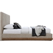 Pemberly Row Contemporary Soft Beige Chenille Fabric Queen Bed