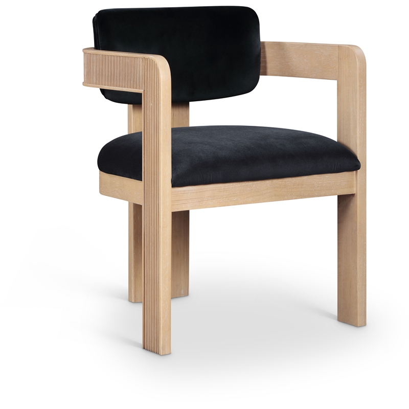 Pemberly Row Contemporary Black Velvet Dining Chair (Set of 2)