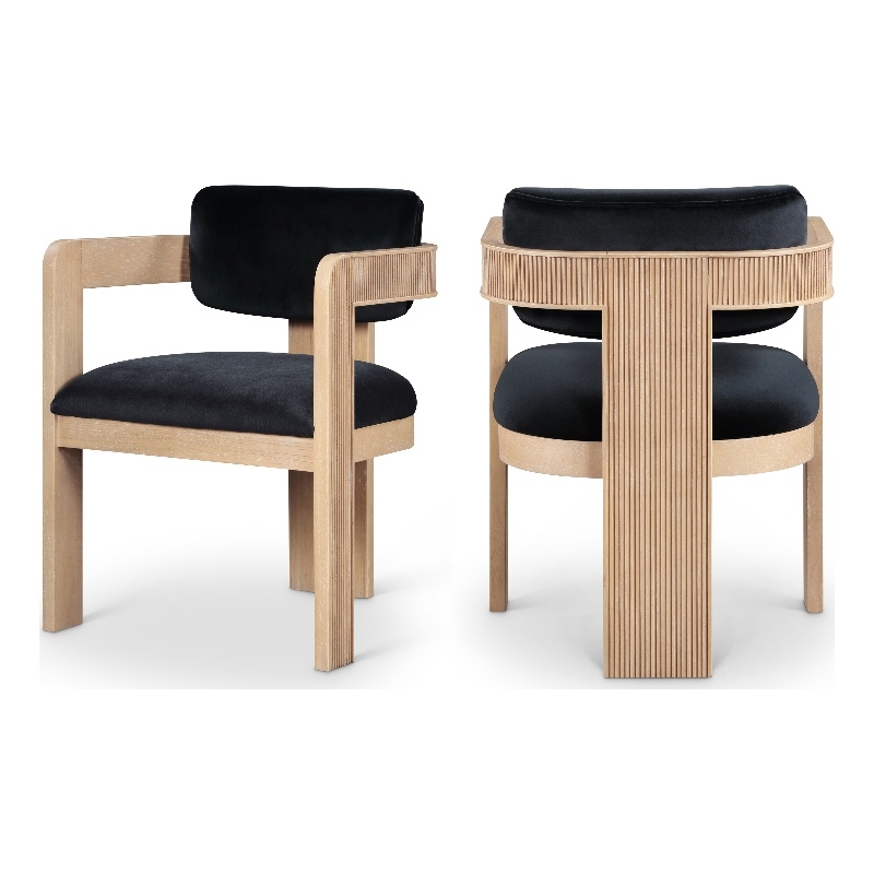 Pemberly Row Contemporary Black Velvet Dining Chair (Set of 2)