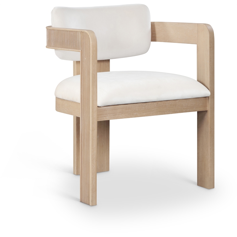 Pemberly Row Contemporary Cream Velvet Dining Chair (Set of 2)