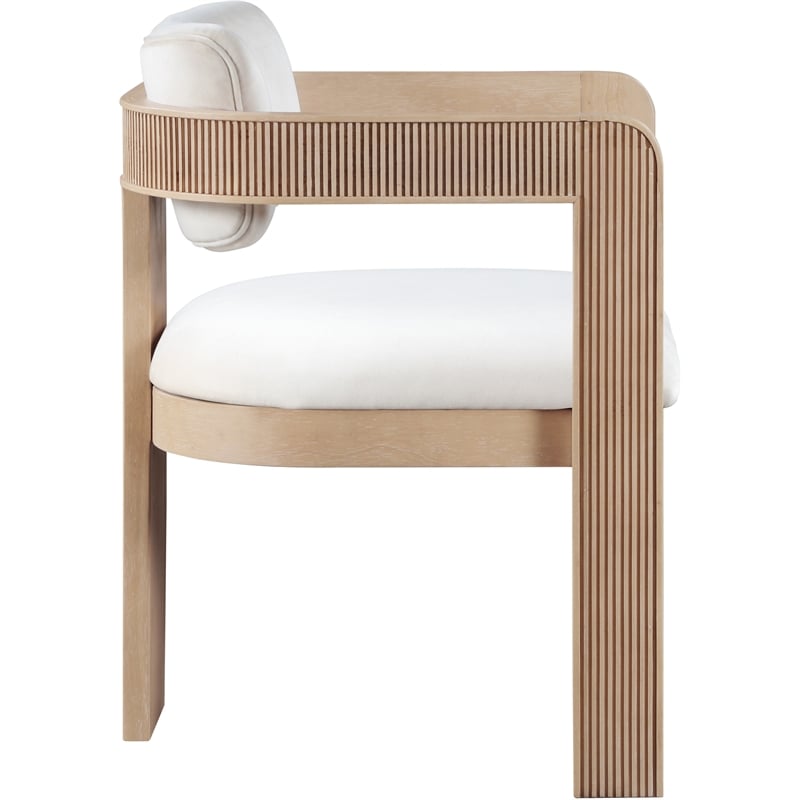 Pemberly Row Contemporary Cream Velvet Dining Chair (Set of 2)