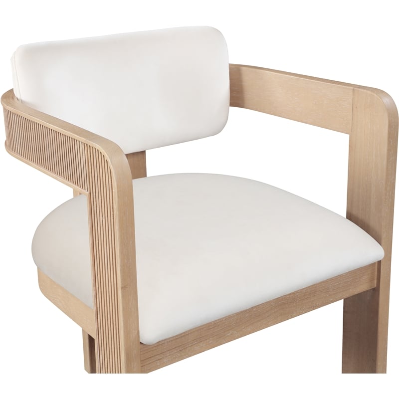 Pemberly Row Contemporary Cream Velvet Dining Chair (Set of 2)