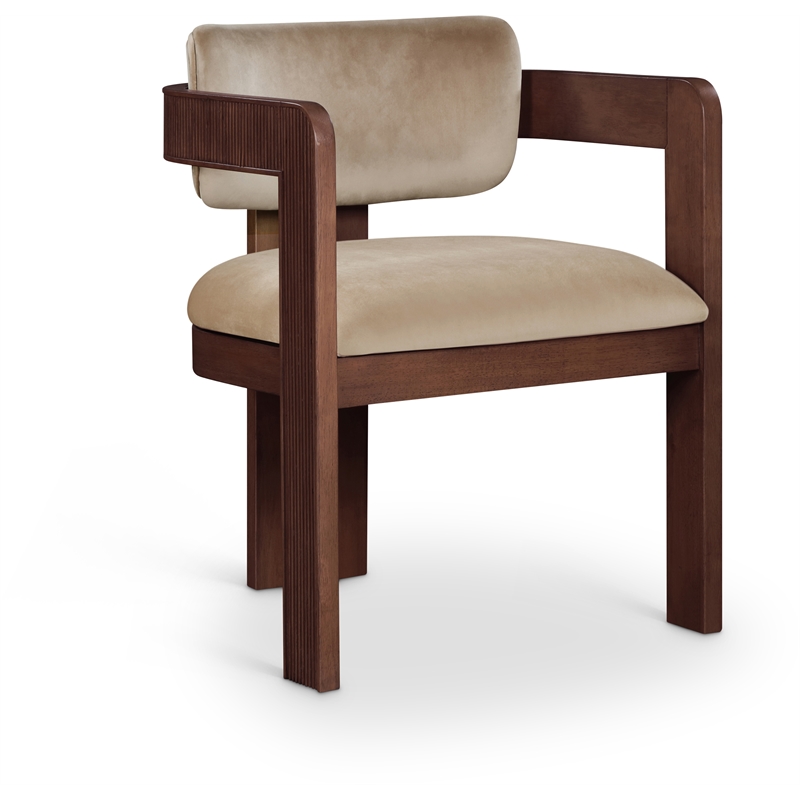 Pemberly Row Contemporary Beige Velvet Dining Chair (Set of 2)