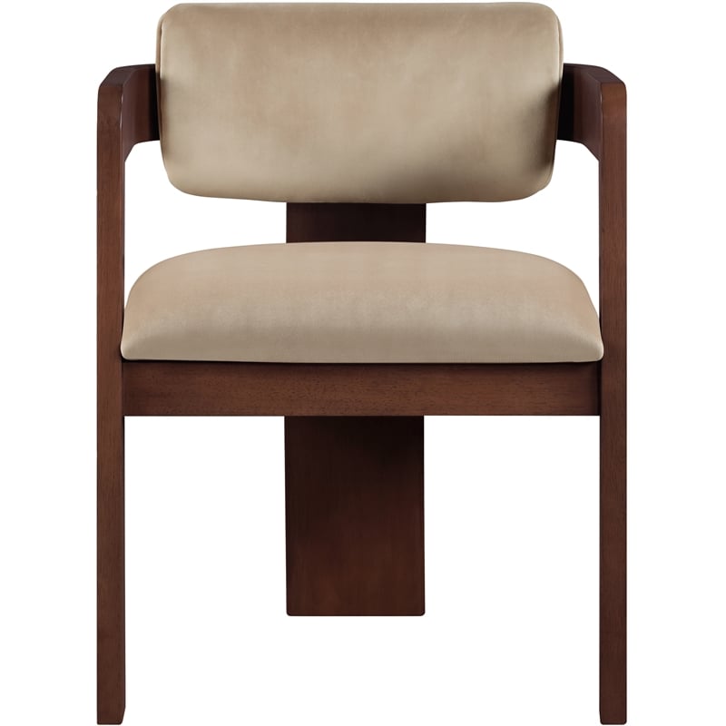 Pemberly Row Contemporary Beige Velvet Dining Chair (Set of 2)