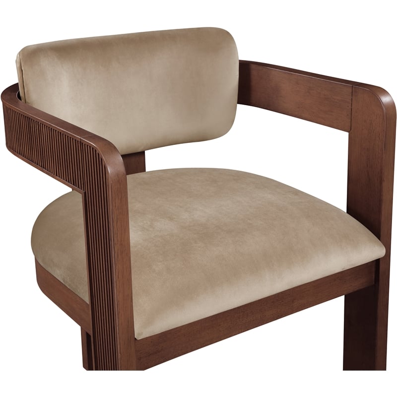 Pemberly Row Contemporary Beige Velvet Dining Chair (Set of 2)