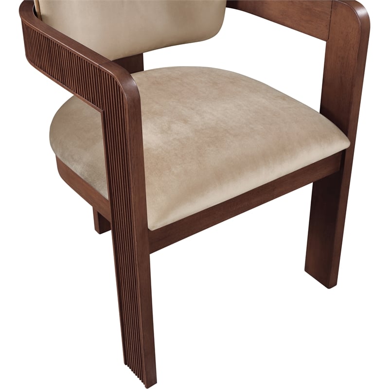 Pemberly Row Contemporary Beige Velvet Dining Chair (Set of 2)