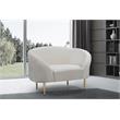 Pemberly Row Contemporary Velvet Accent Chair in Cream and Gold