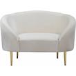 Pemberly Row Contemporary Velvet Accent Chair in Cream and Gold
