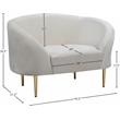Pemberly Row Contemporary Velvet Accent Chair in Cream and Gold