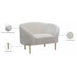 Pemberly Row Contemporary Velvet Accent Chair in Cream and Gold