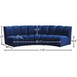 Pemberly Row Contemporary Navy Velvet 3-Piece Modular Sectional