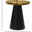 Pemberly Row Brushed Gold Metal End Table with Matte Black Base
