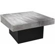 Pemberly Row Contemporary Textured Metal Coffee Table in Chrome