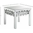 Pemberly Row Contemporary Mirrored Geometric Designed End Table