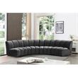 Pemberly Row Contemporary Gray Velvet 4-Piece Modular Sectional