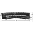 Pemberly Row Contemporary Gray Velvet 4-Piece Modular Sectional