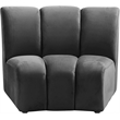 Pemberly Row Contemporary Upholstered Gray Velvet Modular Chair