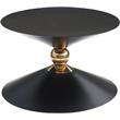 Pemberly Row Black and Gold Metal Hourglass Shaped Coffee Table