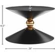 Pemberly Row Black and Gold Metal Hourglass Shaped Coffee Table