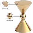 Pemberly Row Contemporary Gold Metal Hourglass Shaped End Table