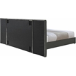 Pemberly Row Modern Gray Velvet King Bed with Chrome Metal Legs