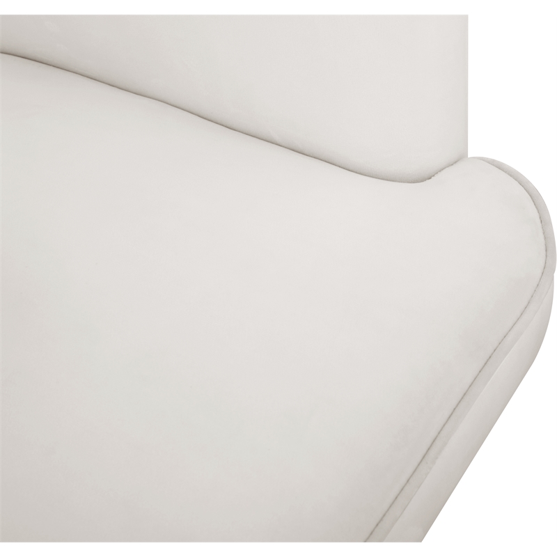 Pemberly Row Contemporary Cream Velvet Upholstered Accent Chair