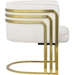 Pemberly Row Contemporary Cream Velvet Upholstered Accent Chair