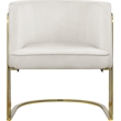 Pemberly Row Contemporary Cream Velvet Upholstered Accent Chair