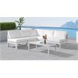Pemberly Row Contemporary White Outdoor Patio Modular Sectional