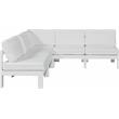 Pemberly Row Contemporary White Outdoor Patio Modular Sectional