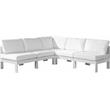 Pemberly Row Contemporary White Outdoor Patio Modular Sectional