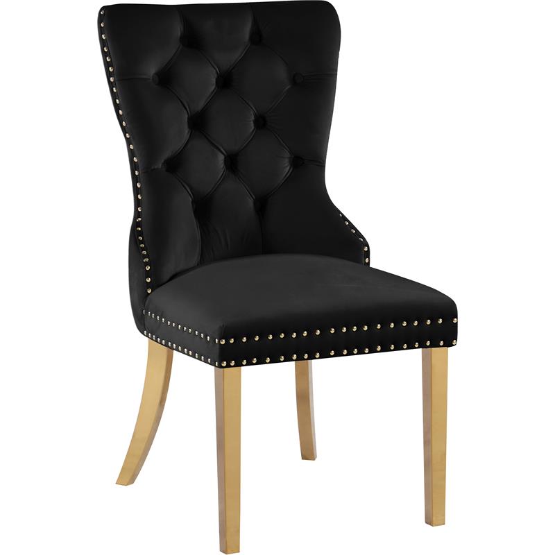 Pemberly Row Contemporary Black Velvet Dining Chairs (Set of 2)