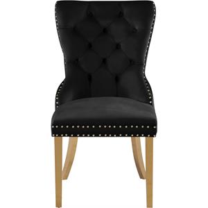 Pemberly Row Contemporary Black Velvet Dining Chairs (Set of 2)