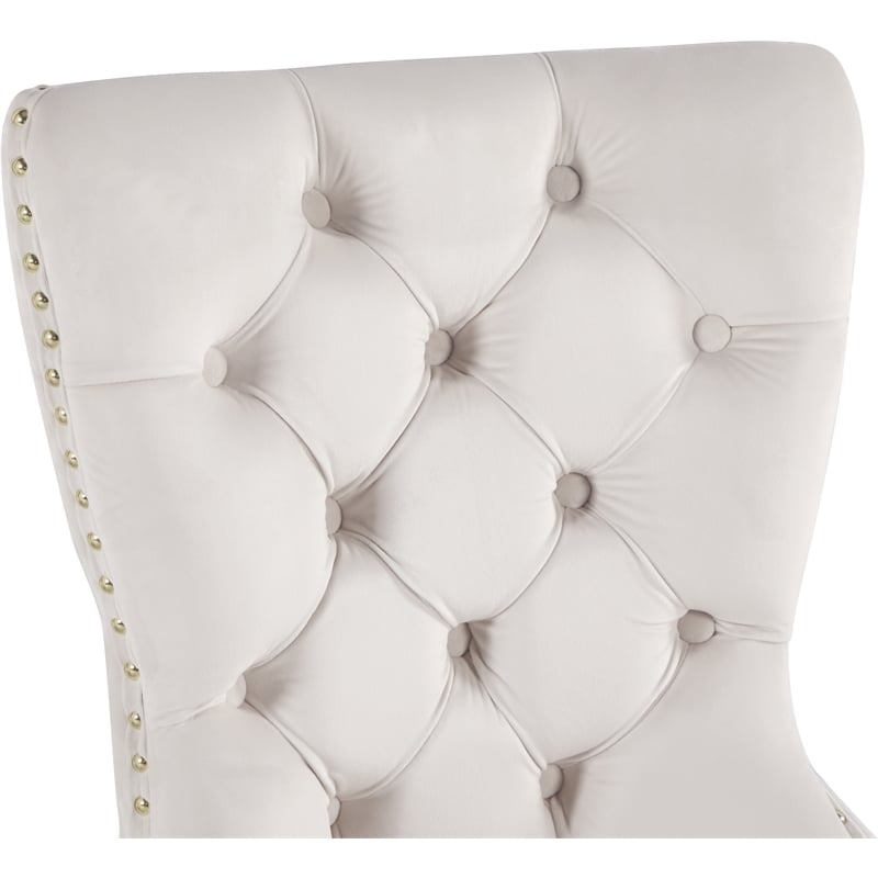 Pemberly Row Contemporary Cream Velvet Dining Chairs (Set of 2)