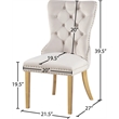 Pemberly Row Contemporary Cream Velvet Dining Chairs (Set of 2)