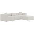 Pemberly Row Contemporary Cream Durable Linen Modular Sectional