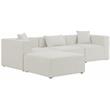 Pemberly Row Contemporary Cream Durable Linen Modular Sectional