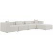 Pemberly Row Contemporary Cream Durable Linen Modular Sectional