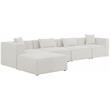 Pemberly Row Contemporary Cream Durable Linen Modular Sectional
