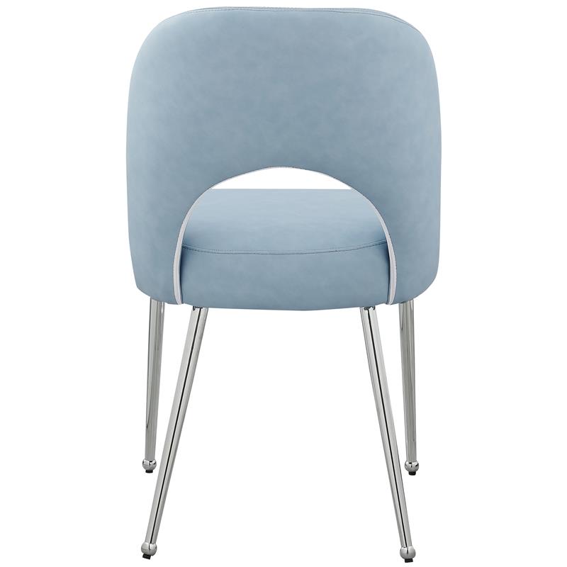 Pemberly Row Contemporary Light Blue Vegan Leather Dining Chair