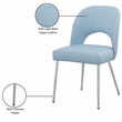 Pemberly Row Contemporary Light Blue Vegan Leather Dining Chair