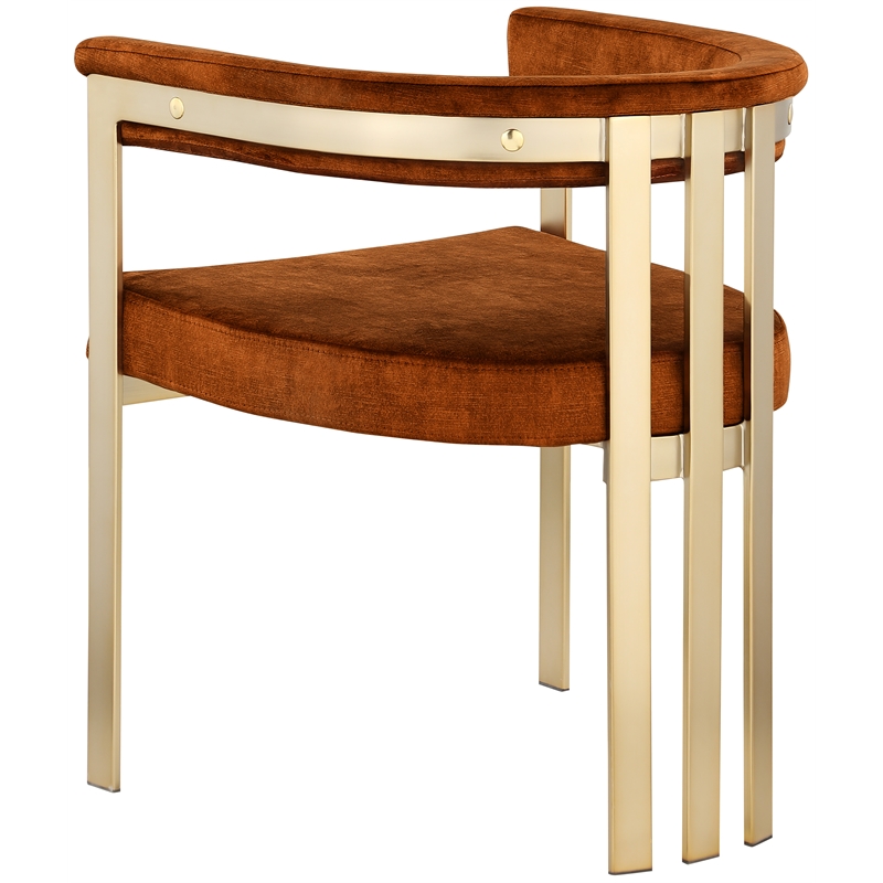 Pemberly Row Contemporary Cognac Velvet Dining Chair (Set of 2)