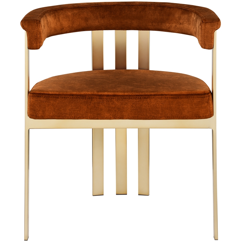 Pemberly Row Contemporary Cognac Velvet Dining Chair (Set of 2)