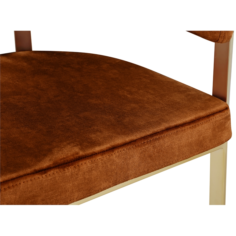 Pemberly Row Contemporary Cognac Velvet Dining Chair (Set of 2)