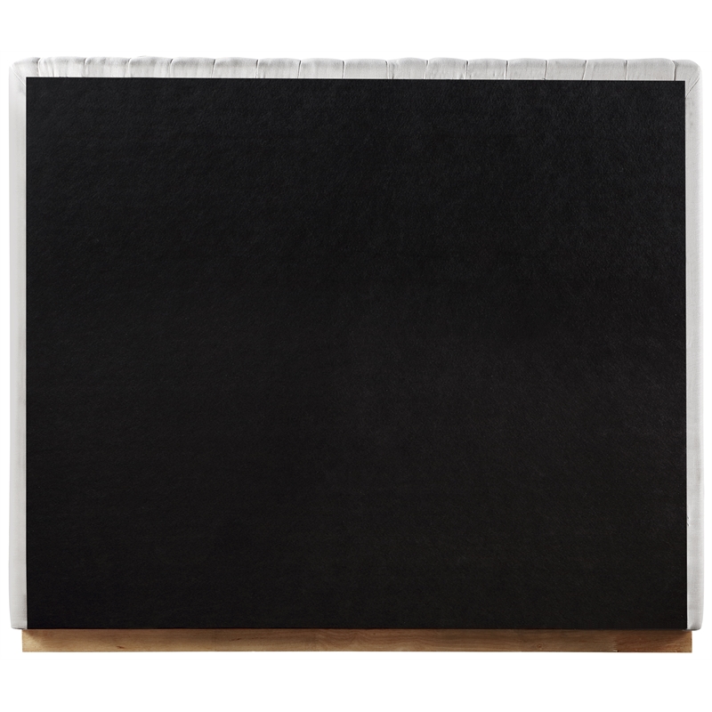 Pemberly Row Contemporary Cream Linen Textured Fabric Queen Bed