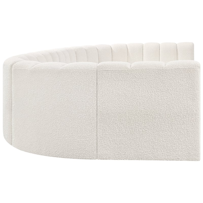 Pemberly Row Contemporary Cream Boucle Fabric Modular Sectional