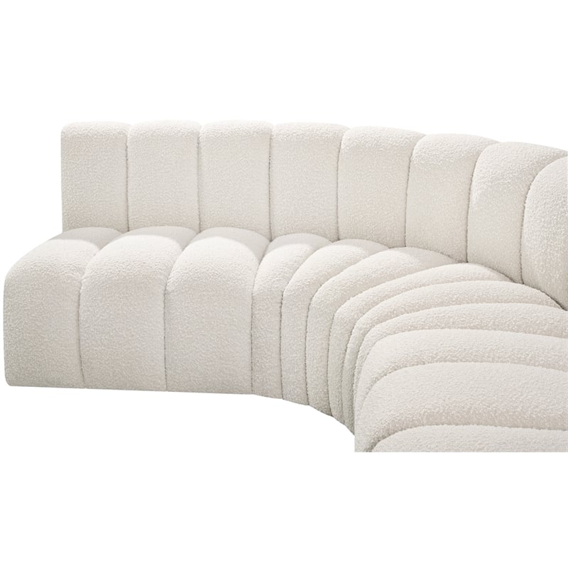 Pemberly Row Contemporary Cream Boucle Fabric Modular Sectional