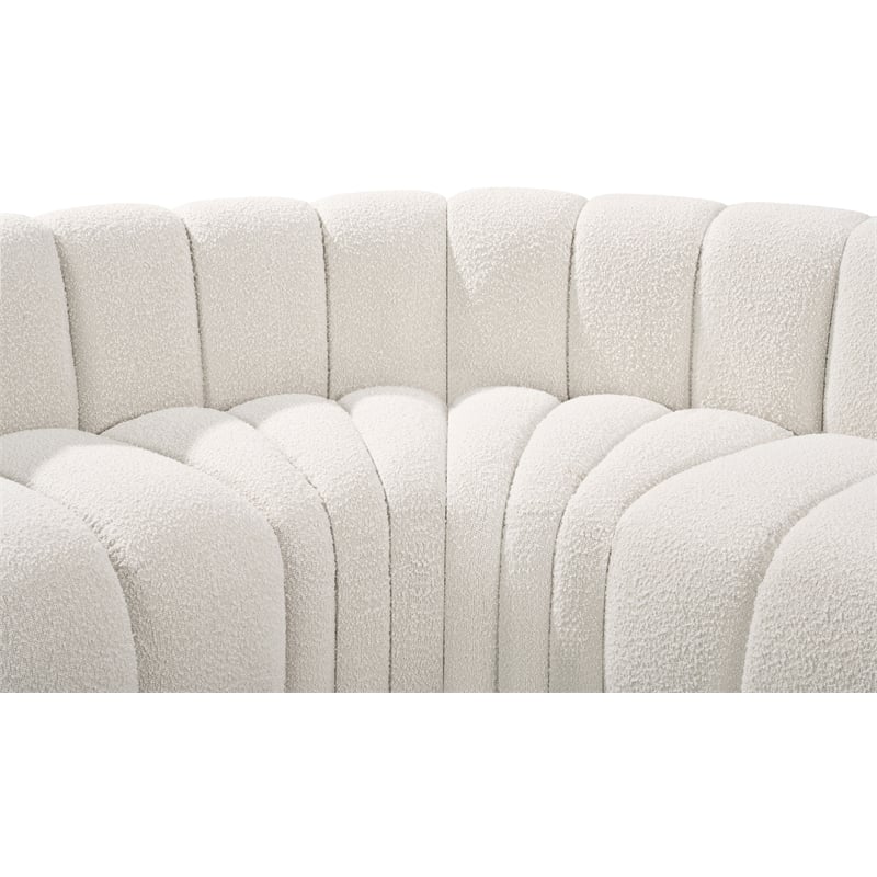 Pemberly Row Contemporary Cream Boucle Fabric Modular Sectional
