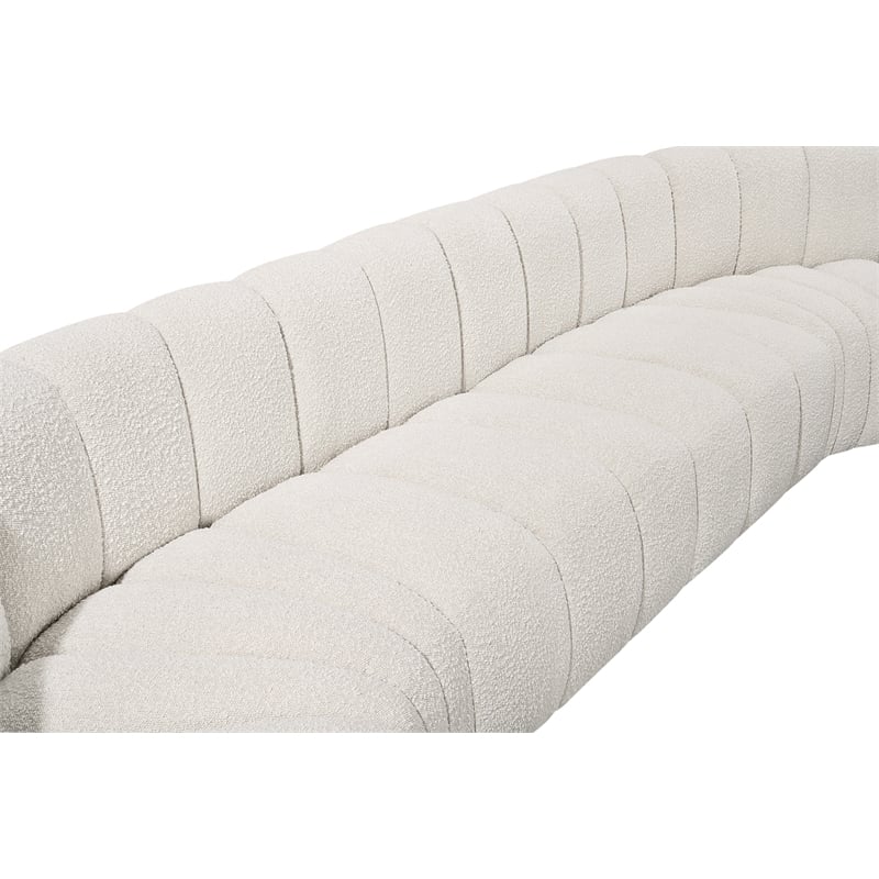 Pemberly Row Contemporary Cream Boucle Fabric Modular Sectional