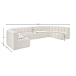 Pemberly Row Contemporary Cream Boucle Fabric Modular Sectional
